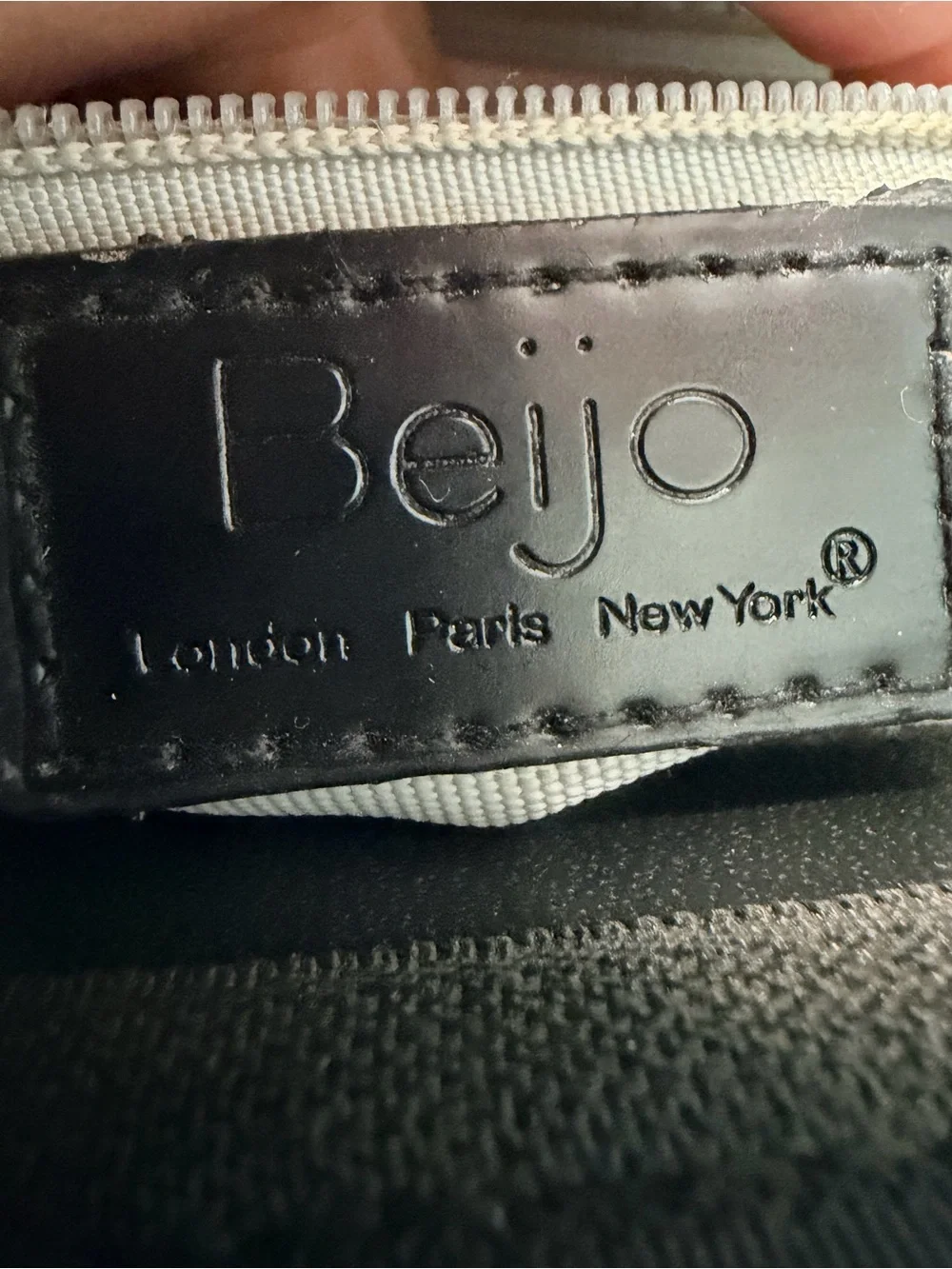 VINTAGE/RARE FIND Beijo London Paris New York Patent Satchel Taupe Black